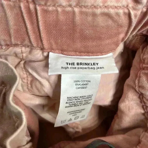 JOE'S Jeans Sz 26 The Brinkley High Waist Paperbag Waist Peach Color - Picture 7 of 9